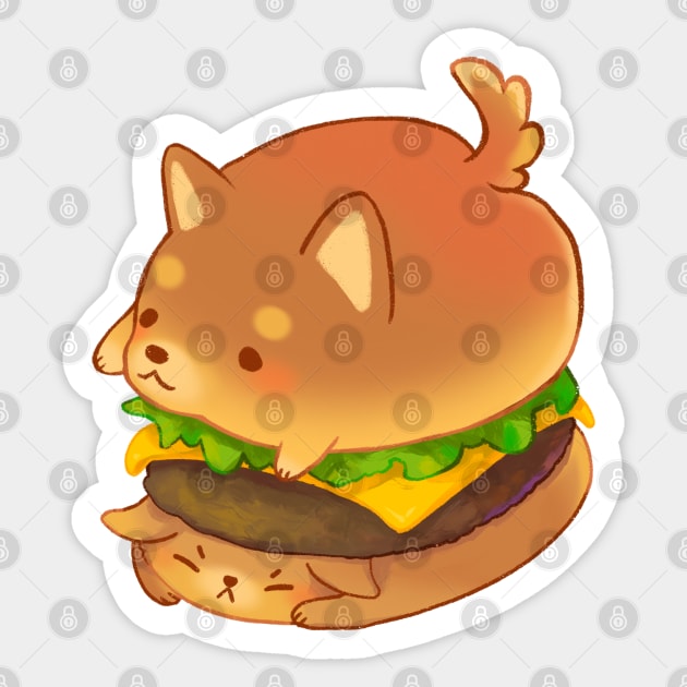 Shiba Burger Sticker by vooolatility